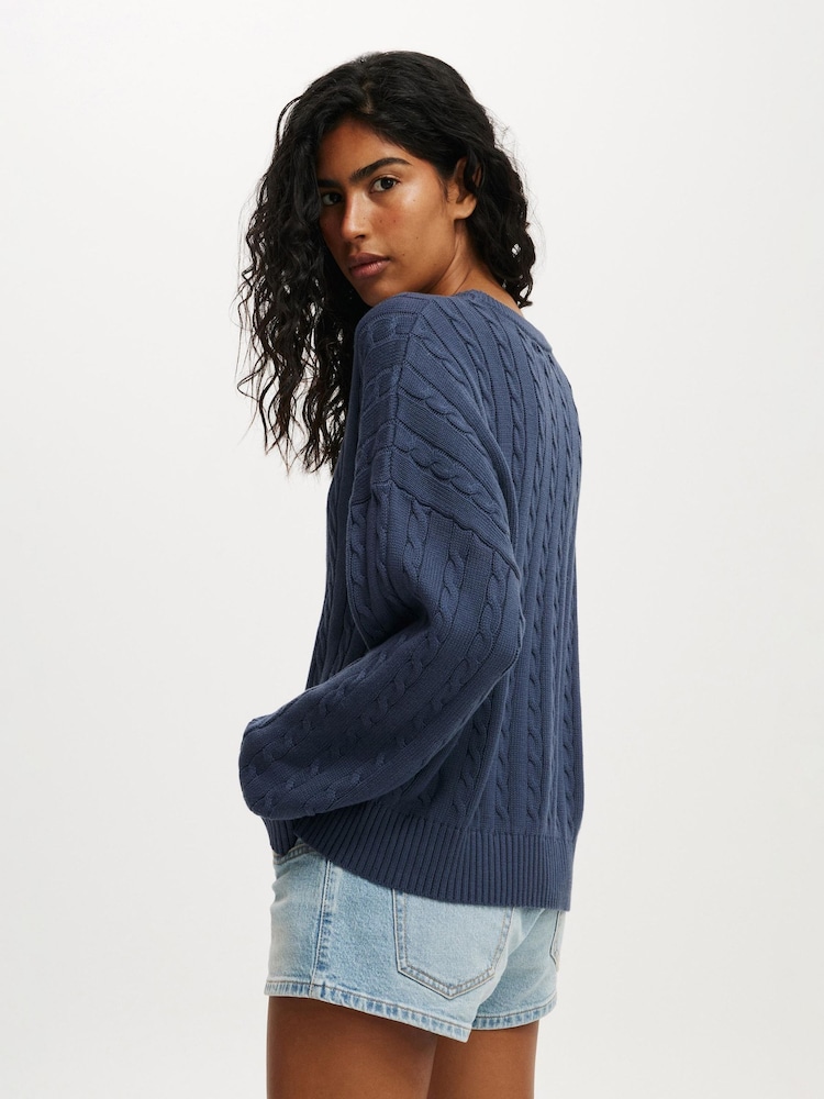 Cotton On Blue Cotton Crew Neck Jumper - Image 2 of 4