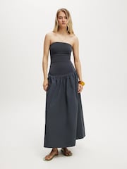 Cotton On Black Romee Shirred Side Maxi Dress - Image 1 of 4