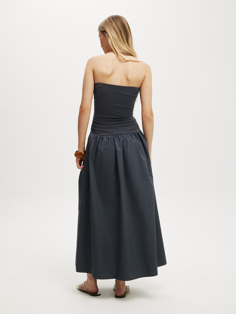 Cotton On Black Romee Shirred Side Maxi Dress - Image 2 of 4