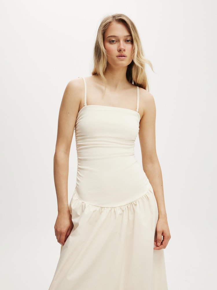 Cotton On Cream Romee Shirred Side Maxi Dress - Image 4 of 4