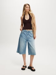 Cotton On Brown All Day V-Neck Halter Top - Image 3 of 4