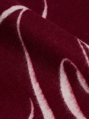 Tommy Hilfiger Red Pure Wool Logo Scarf - Image 2 of 4