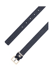 Tommy Hilfiger Blue Leather Embossed Logo Belt - Image 4 of 4