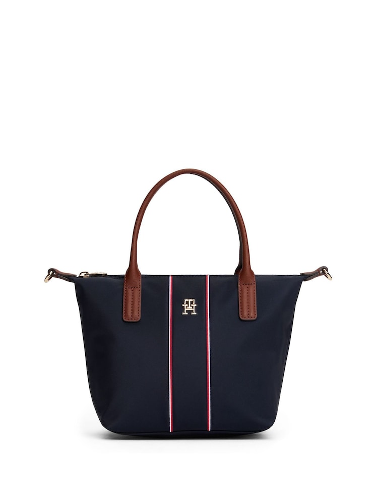 Tommy Hilfiger Blue Corporate Monogram Cross-Body Tote Bag - Image 1 of 5 Tommy Hilfiger Blue Corporate Monogram Cross-Body Tote Bag - Image 1 of 5