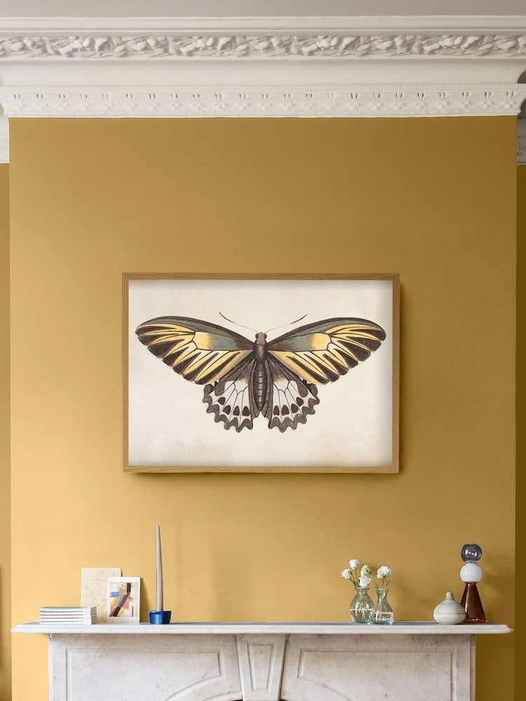 Graham & Brown Yellow Whimsical Wings Wood Frame - Image 1 of 4 Graham & Brown Yellow Whimsical Wings Wood Frame - Image 1 of 4