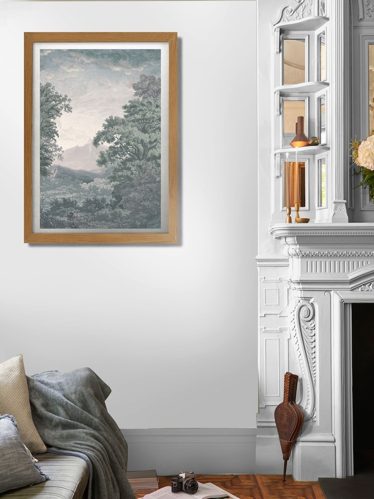 Graham & Brown Green Sketch Forest Sunset Wood Frame - Image 1 of 4