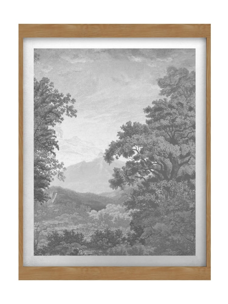 Graham & Brown Grey Sketch Forest Sunset Wood Frame - Image 2 of 4