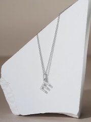 The Diamond Store Silver Love Letter E 0.10ct Lab Diamond Initial Pendant Necklace in Sterling Silver - Image 2 of 3