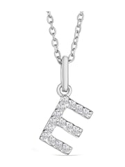 The Diamond Store Silver Love Letter E 0.10ct Lab Diamond Initial Pendant Necklace in Sterling Silver - Image 3 of 3