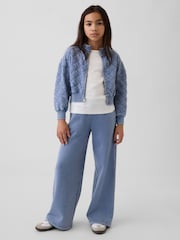 Gap Blue Oversized Quilted Zip Jacket (4-13yrs) - Image 3 of 5