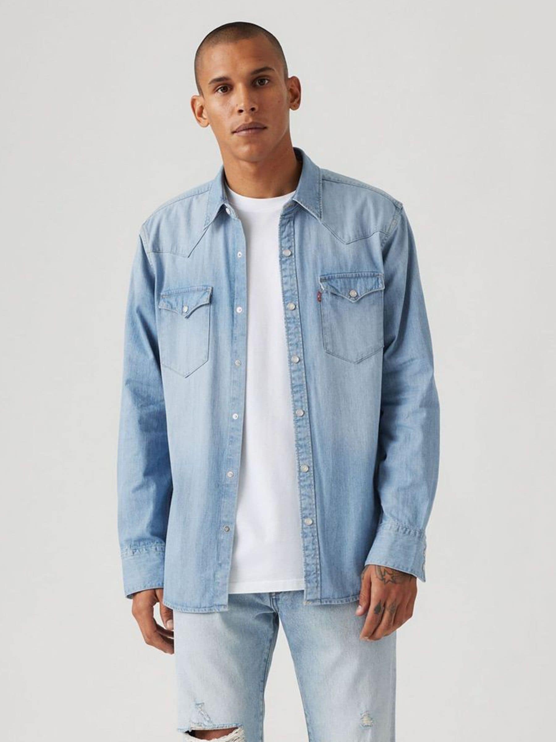 Levi's Men's Blue Levi's Barstow Western Standard Shirt