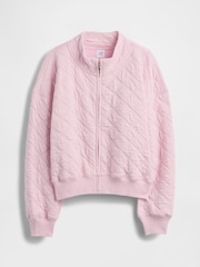 Gap Pink Oversized Quilted Zip Jacket (4-13yrs) - Image 5 of 5