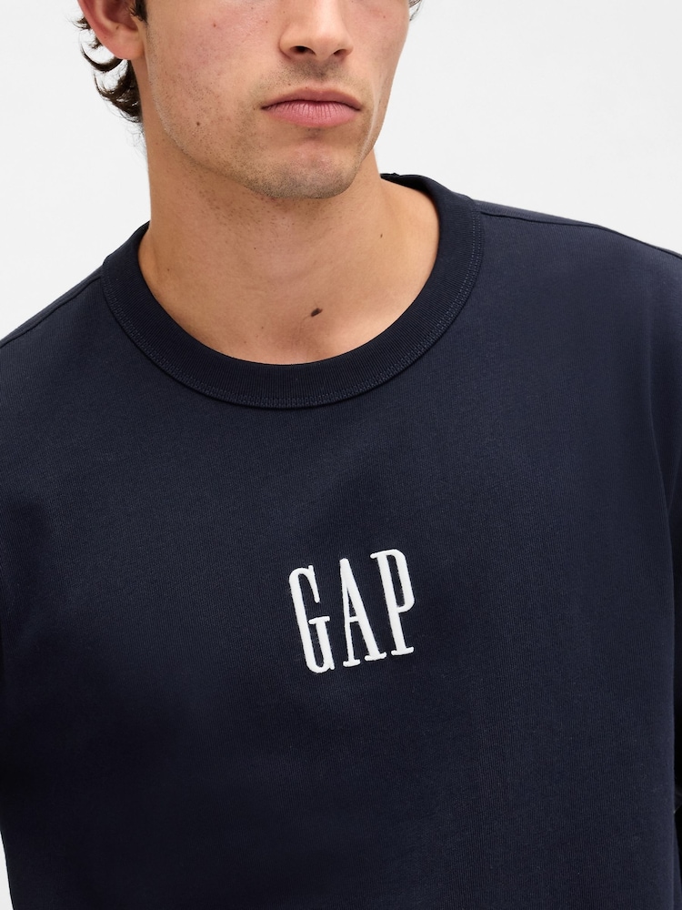 Gap Navy Logo Long Sleeve T-Shirt - Image 4 of 4 Gap Navy Logo Long Sleeve T-Shirt - Image 4 of 4