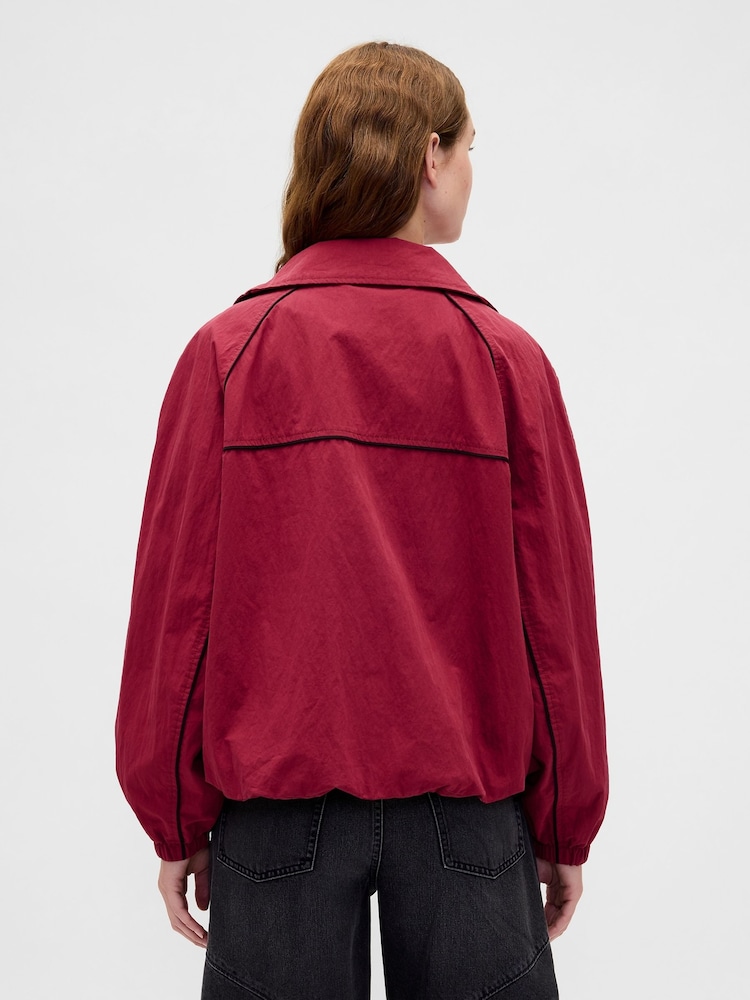 Gap Red Stranger Things Flannel-Lined Track Jacket - Image 2 of 6 Gap Red Stranger Things Flannel-Lined Track Jacket - Image 2 of 6