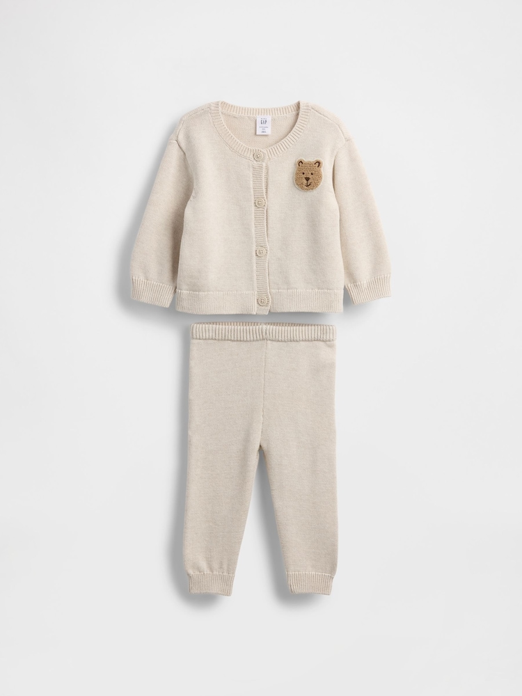 Gap Beige Brannan Bear Cardigan Set (0-24mths) - Image 1 of 3 Gap Beige Brannan Bear Cardigan Set (0-24mths) - Image 1 of 3