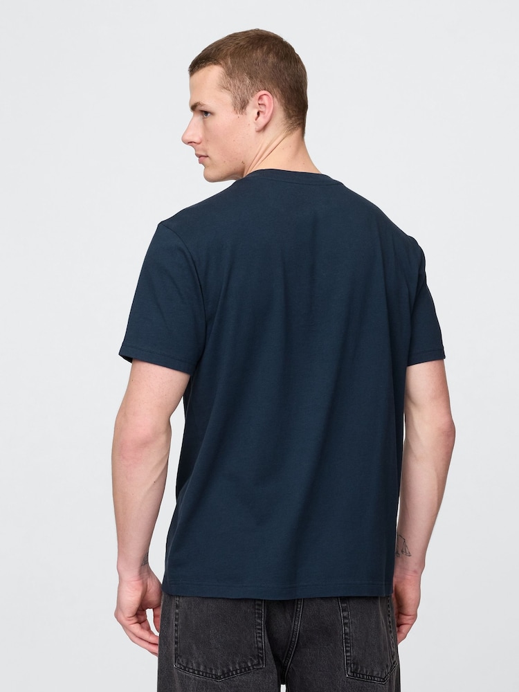 Azul marino - Camiseta de manga corta con logotipo en arco de Gap - Imagen 2 de 4