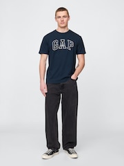 Azul marino - Camiseta de manga corta con logotipo en arco de Gap - Imagen 3 de 4