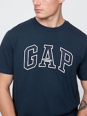 Azul marino - Camiseta de manga corta con logotipo en arco de Gap - Imagen 4 de 4