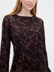 Gap Brown Satin Boatneck Mini Dress - Image 4 of 7