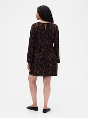 Gap Brown Satin Boatneck Mini Dress - Image 6 of 7