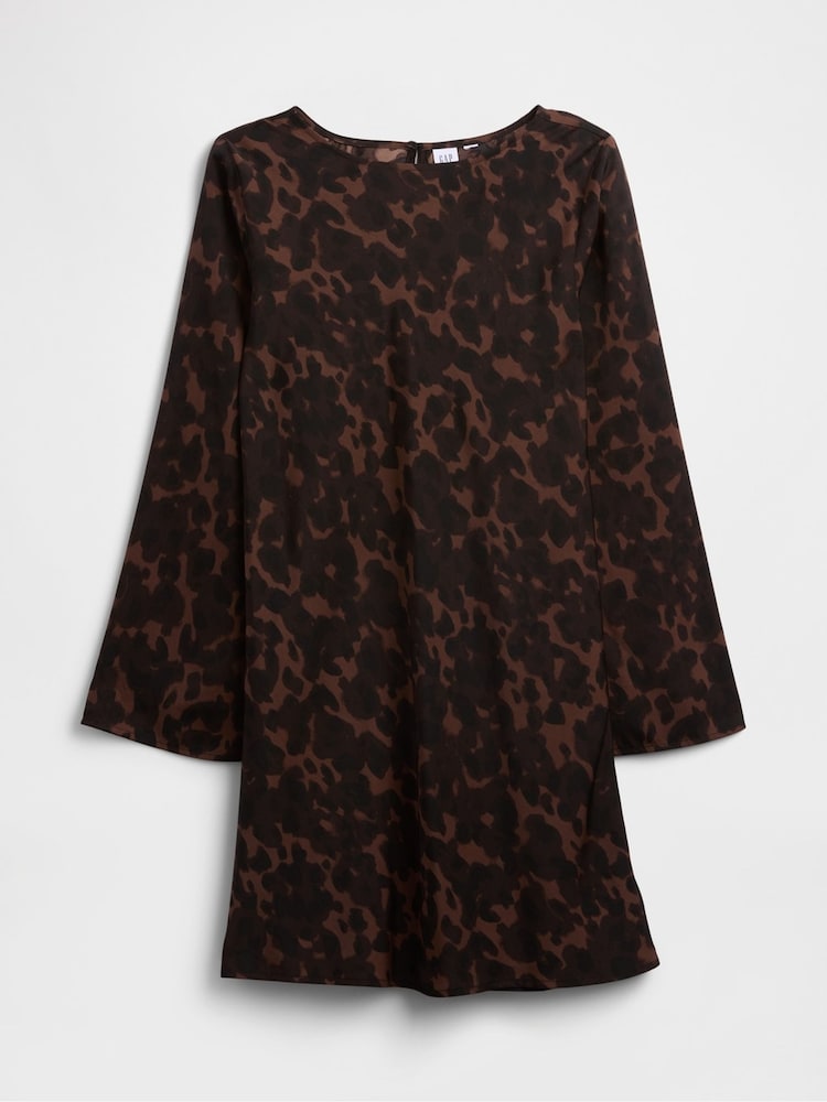 Gap Brown Satin Boatneck Mini Dress - Image 7 of 7