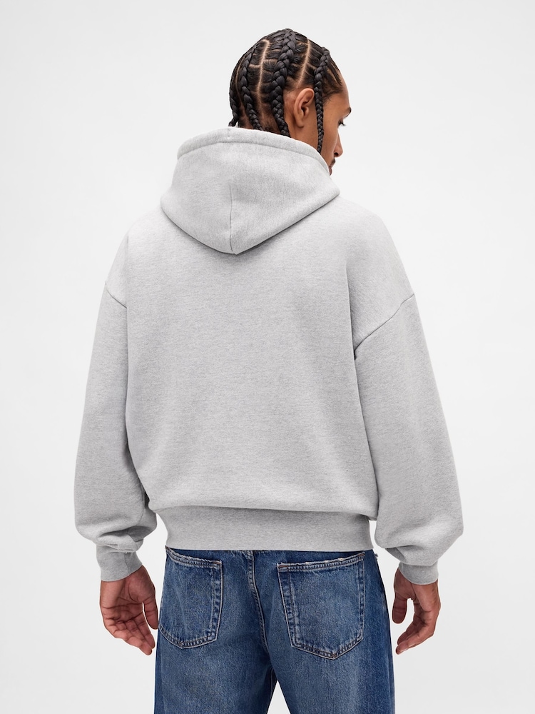 Gap Grey Oversized Extra Heavyweight French Terry Logo Hoodie - Image 2 of 6 Gap Grey Oversized Extra Heavyweight French Terry Logo Hoodie - Image 2 of 6
