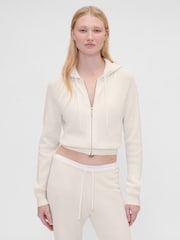 Gap Cream Summer Fridays Cash Soft Waffle Crop Hoodie - Image 1 of 6