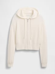 Gap Cream Summer Fridays Cash Soft Waffle Crop Hoodie - Image 4 of 6