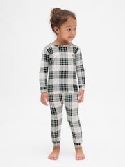 Cuadros verdes/grises - Conjunto de pijama navideño de algodón cepillado de Gap (6 meses - 5 años) (6 meses - 5 años) - Imagen 3 de 6