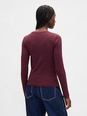 Gap Modern Red Long Sleeve Crew Neck T-Shirt - Image 2 of 4