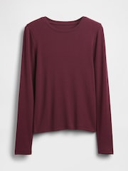 Gap Modern Red Long Sleeve Crew Neck T-Shirt - Image 4 of 4