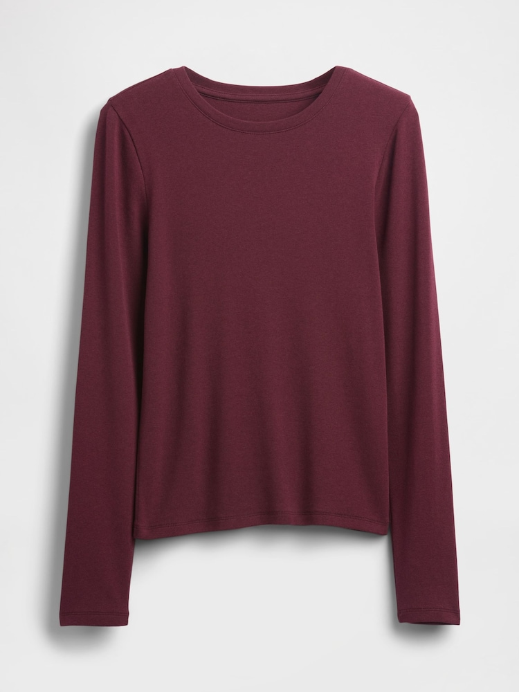 Gap Modern Red Long Sleeve Crew Neck T-Shirt - Image 4 of 4 Gap Modern Red Long Sleeve Crew Neck T-Shirt - Image 4 of 4