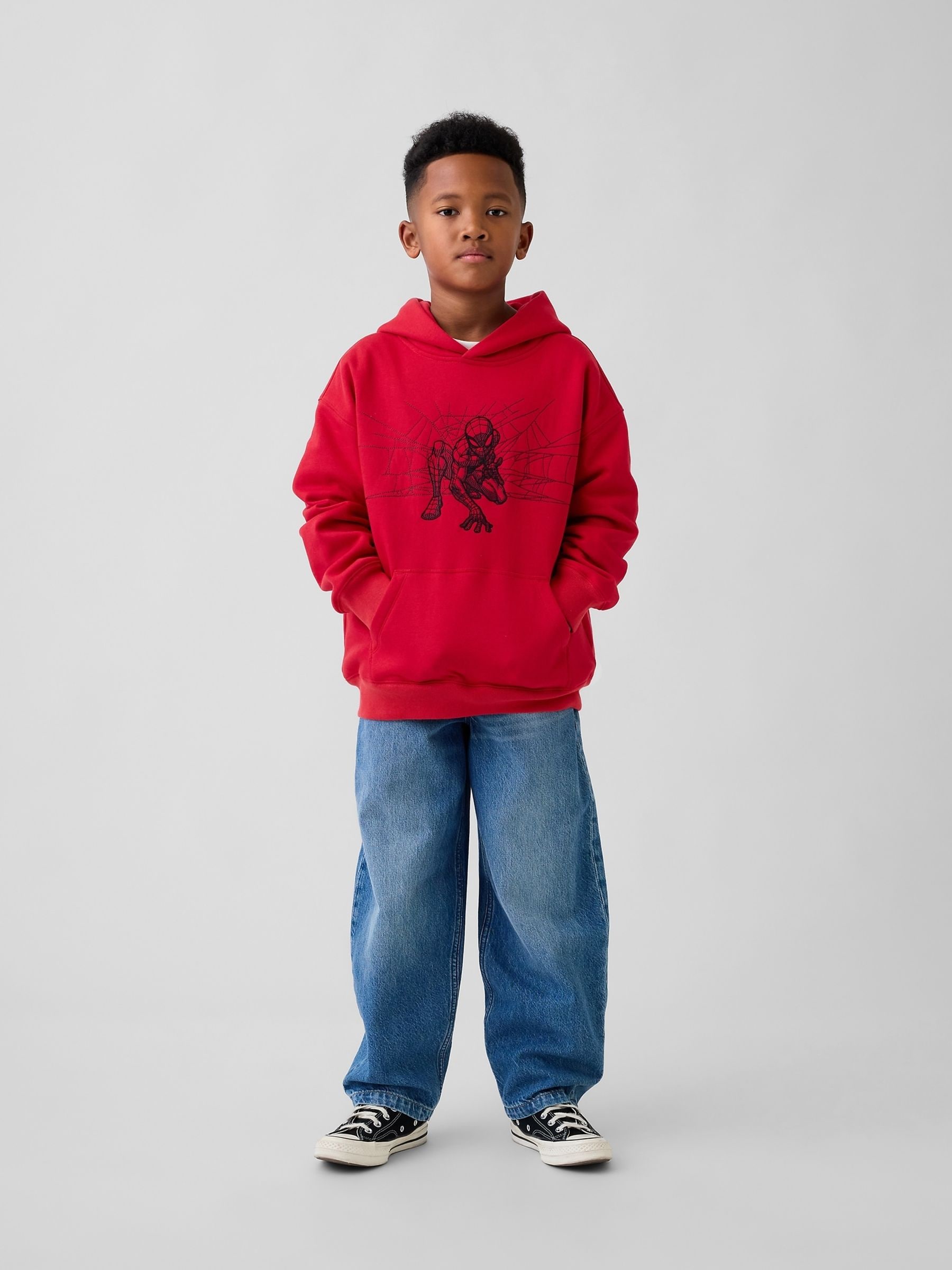 Buy Gap Red Spider-Man Marvel VintageSoft Relaxed Hoodie (4-13yrs