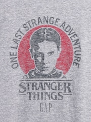 Gap Grey Stranger Things VintageSoft Crop T-Shirt - Image 4 of 4