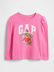 Gap The Grinch Puff Sleeve Logo Christmas T-Shirt (6mths-5yrs) - Imagen 1 de 3