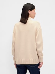 Beige - Gap Oversized Genser med Høy Hals - Bilde 2 av 4