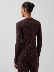 Gap Brown Pointelle Pyjama Top - Image 2 of 4