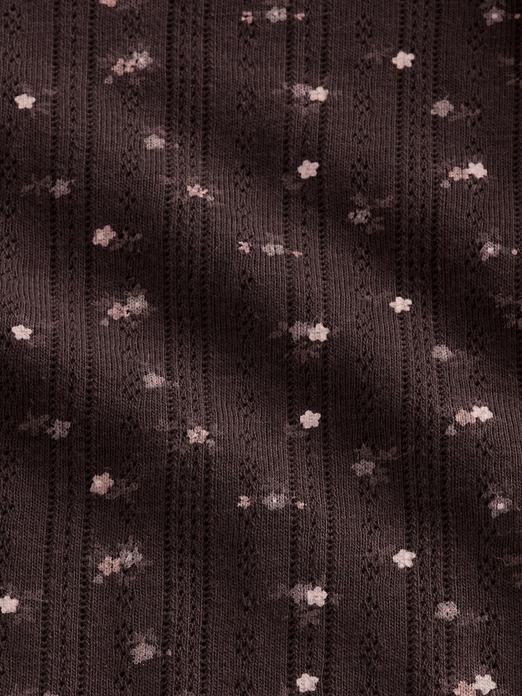 Gap Brown Pointelle Pyjama Top - Image 4 of 4 Gap Brown Pointelle Pyjama Top - Image 4 of 4