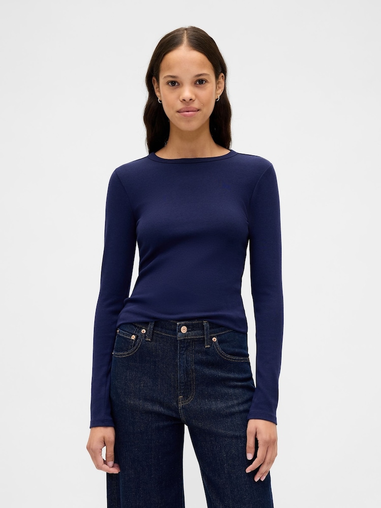 Gap Modern Blue Modern Crew Neck T-Shirt - Image 1 of 3 Gap Modern Blue Modern Crew Neck T-Shirt - Image 1 of 3