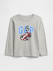 Gap Grey Long Sleeve Graphic T-Shirt (6mths-5yrs) - Image 1 of 3