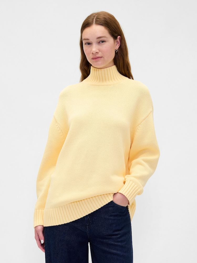Gul - Gap Oversized Genser med Høy Hals - Bilde 1 av 4
