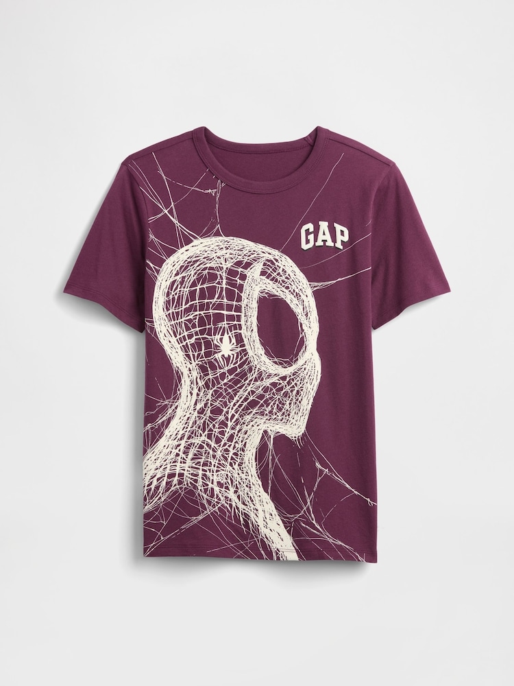 Gap Burgundy Red Marvel Spider-Man Graphic T-Shirt (4-13yrs) - Image 1 of 2