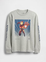 Grau - Gap Marvel Relaxed Graphic T-Shirt mit Grafik (4–13Jahre) - Bild 1 von 3