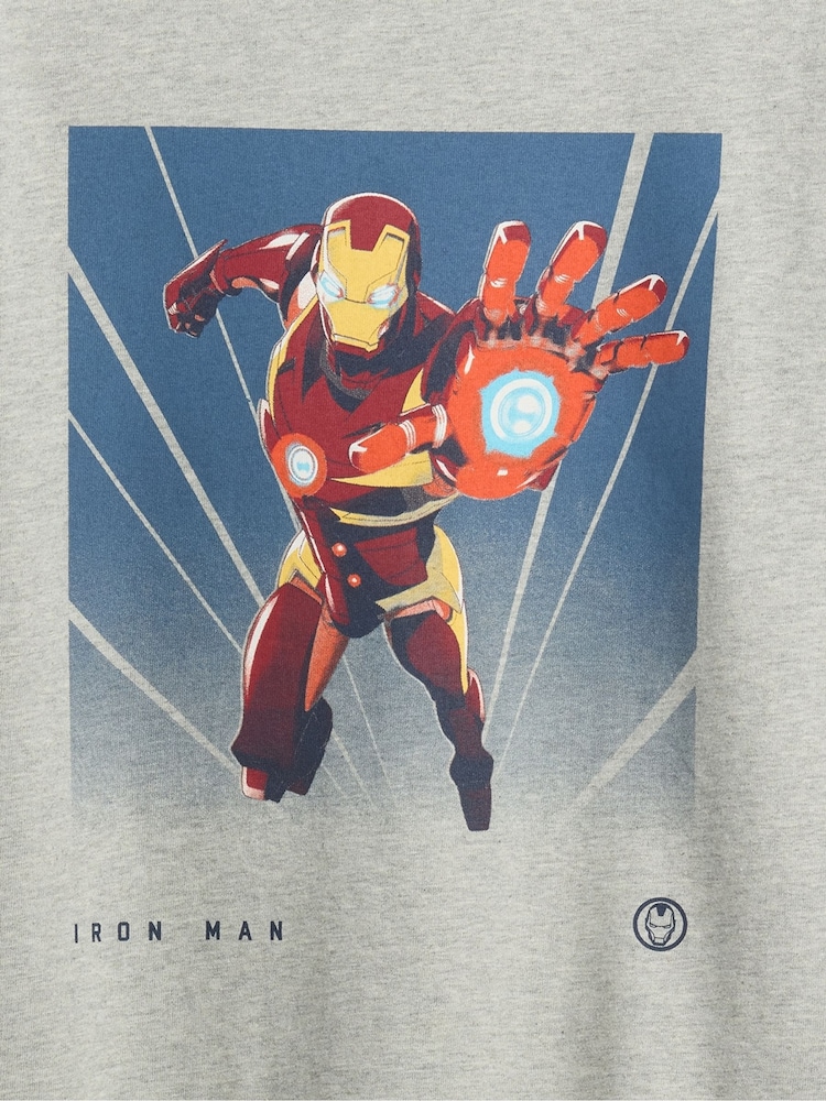 Grau - Gap Marvel Relaxed Graphic T-Shirt mit Grafik (4–13Jahre) - Bild 3 von 3