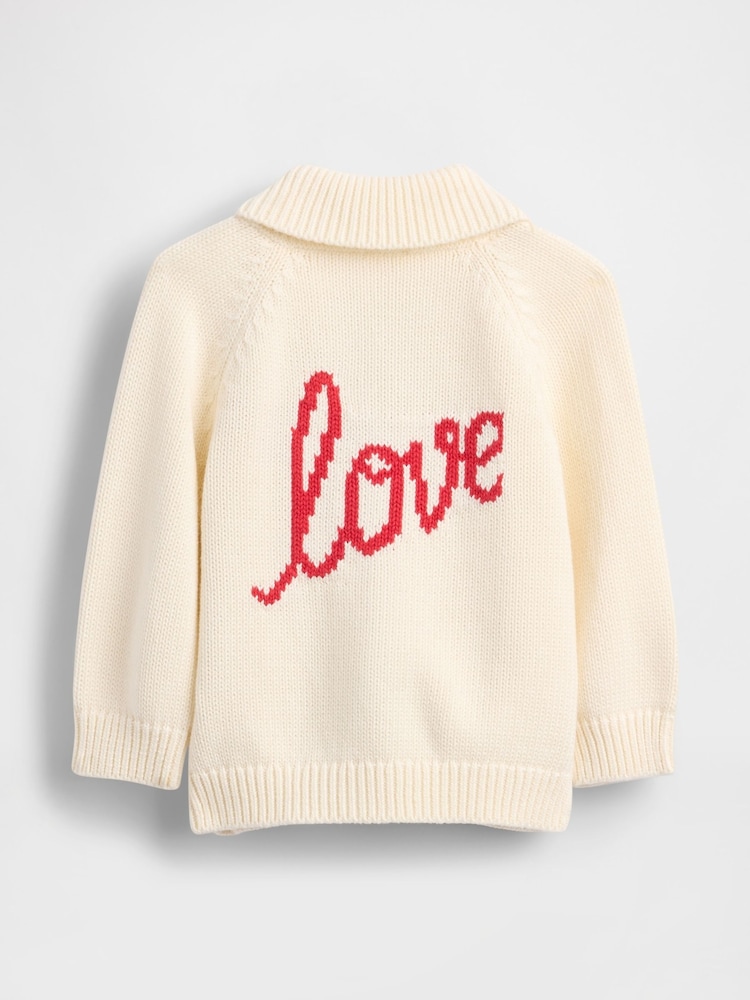 Gap Cream Heart Shawl Cardigan (0-24mths) - Image 2 of 3