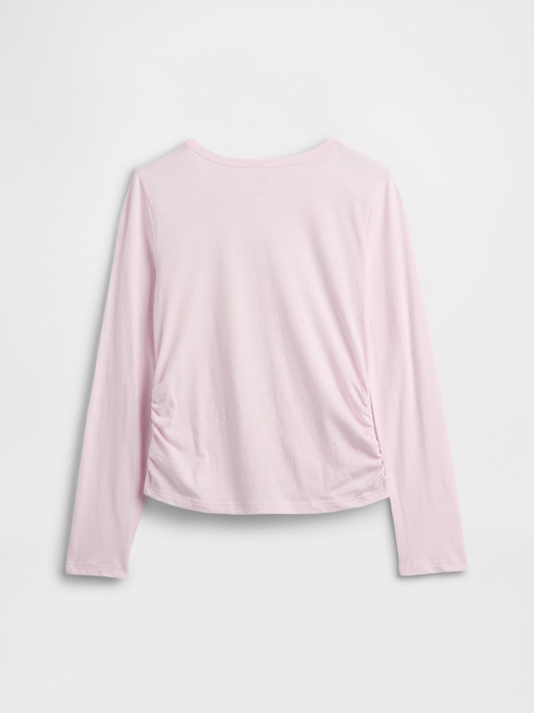 Gap Pink Bow Ruched Graphic T-Shirt (4-13yrs) - Image 2 of 2 Gap Pink Bow Ruched Graphic T-Shirt (4-13yrs) - Image 2 of 2