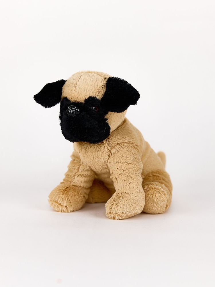 Warmies Beige and Black Large Pug Fully Heatable Plush Toy - Image 1 of 4 Warmies Beige and Black Large Pug Fully Heatable Plush Toy - Image 1 of 4