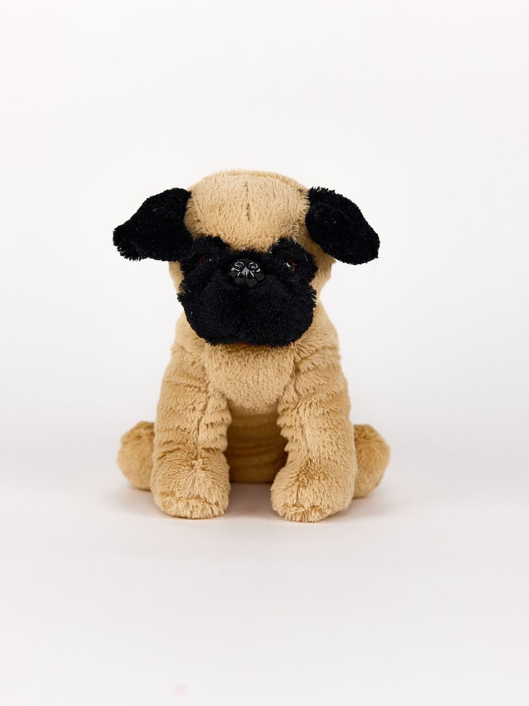 Warmies Beige and Black Large Pug Fully Heatable Plush Toy - Image 2 of 4 Warmies Beige and Black Large Pug Fully Heatable Plush Toy - Image 2 of 4