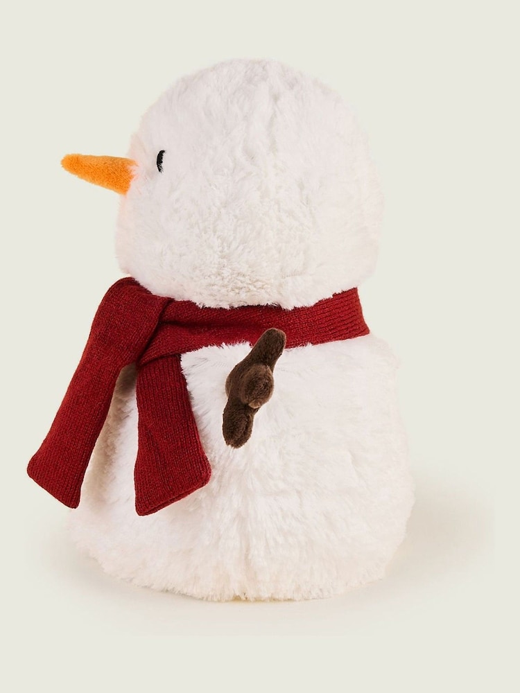 Warmies White Large  Snowman Fully Heatable Plush Toy - Image 4 of 4 Warmies White Large  Snowman Fully Heatable Plush Toy - Image 4 of 4
