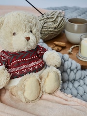 Warmies Red Large Christmas Jumper Bear Fully Heatable Toy - Image 1 of 4